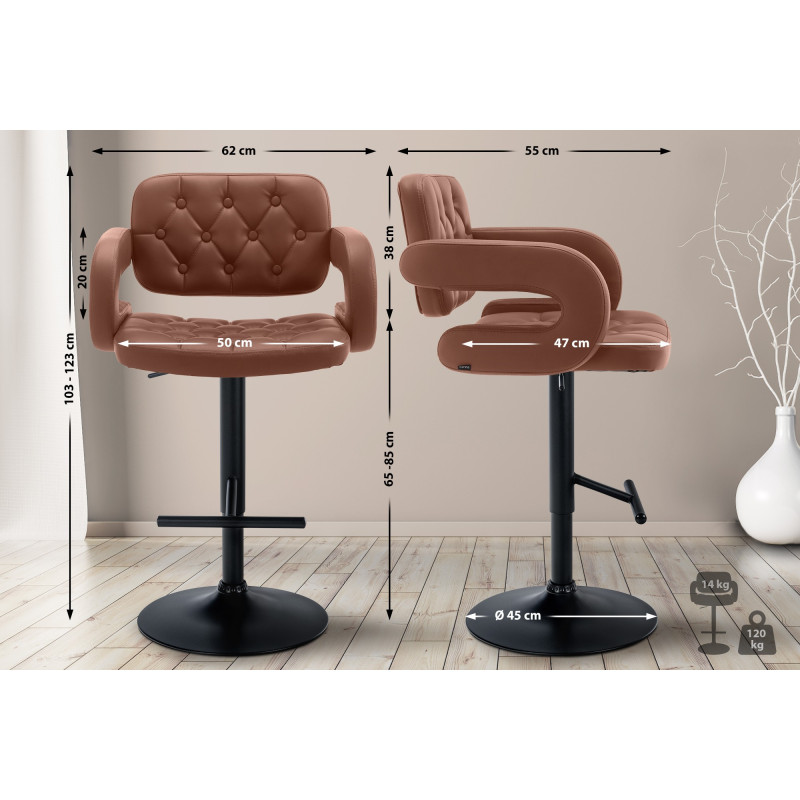 Taburete Dublin Coñac,Negro