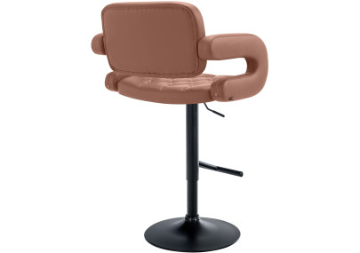 Tabouret de bar Dublin, cognac noir