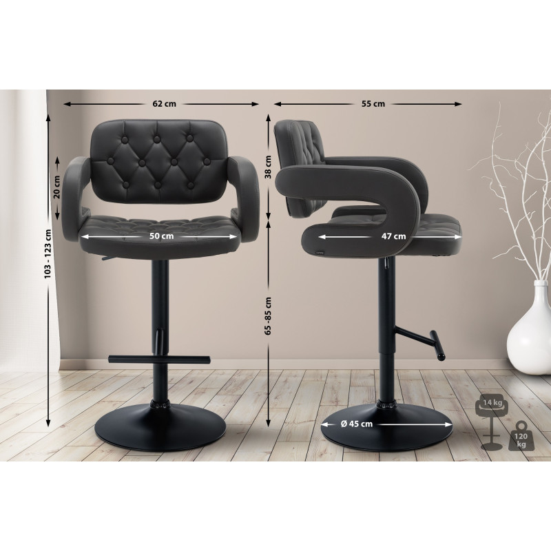 Taburete Dublin Gris,Negro