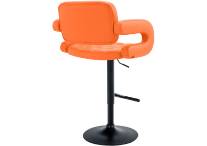 Tabouret de bar Dublin, noir et orange