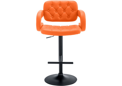 Sgabello Dublin in similpelle arancione,nero