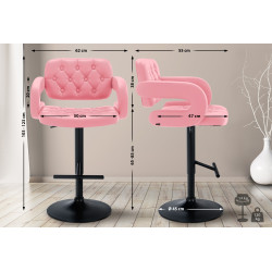 Tabouret de bar Dublin, noir rose