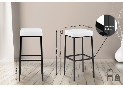 Tabouret de bar Montréal B85 blanc
