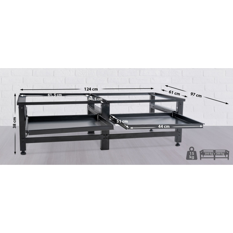 Pedestal Tampa doble para lavadoras Negro