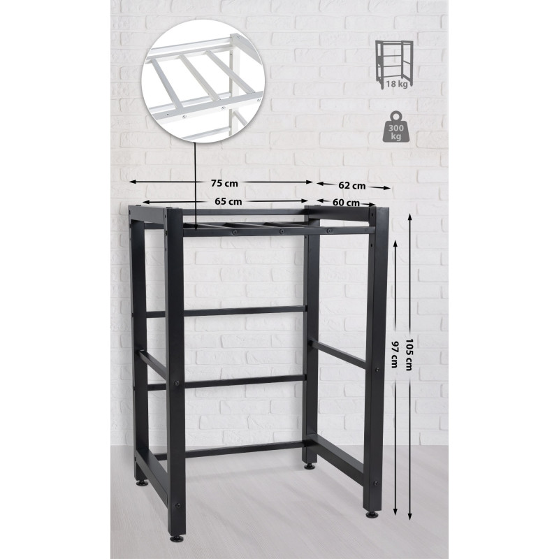 Estante para lavadoras Medina Negro