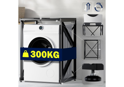 Étagère pour machine à laver Caleb, noire