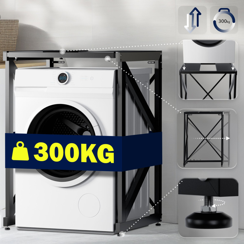 Étagère pour machine à laver Caleb, noire