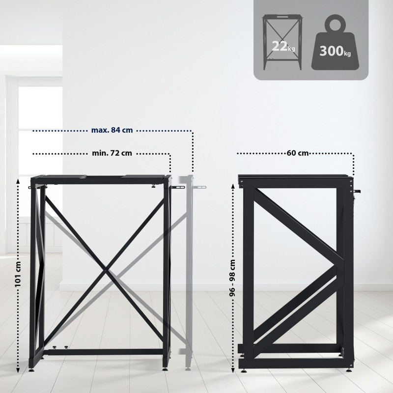 Étagère pour machine à laver Caleb, noire