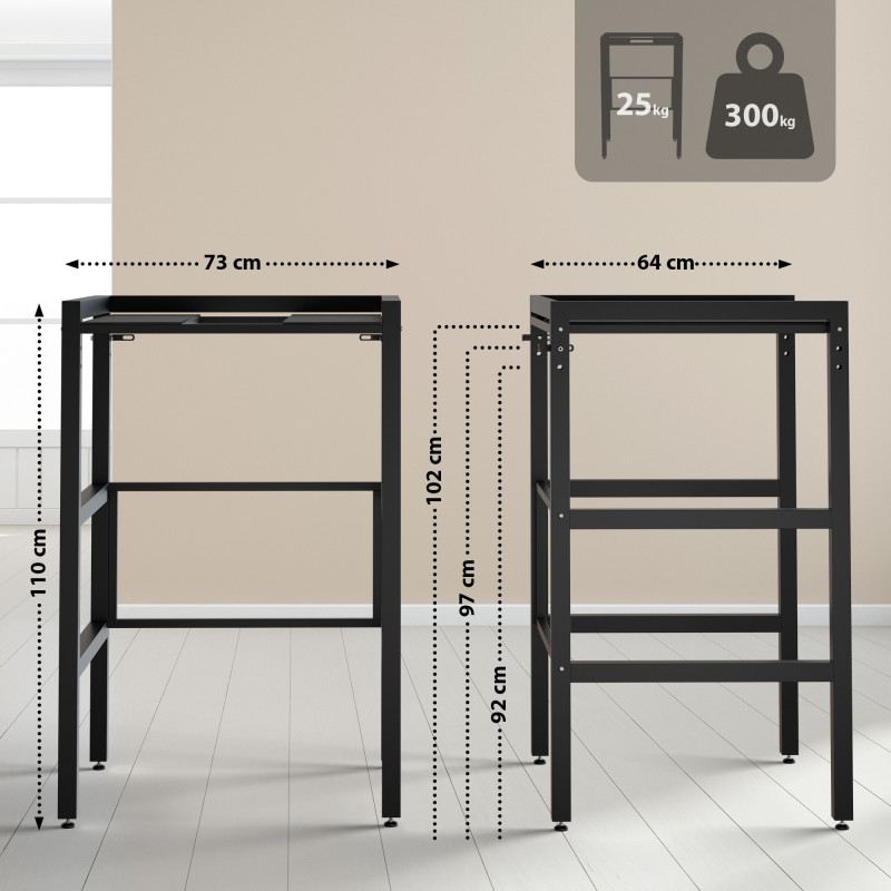 Étagère pour machine à laver Gannet noire