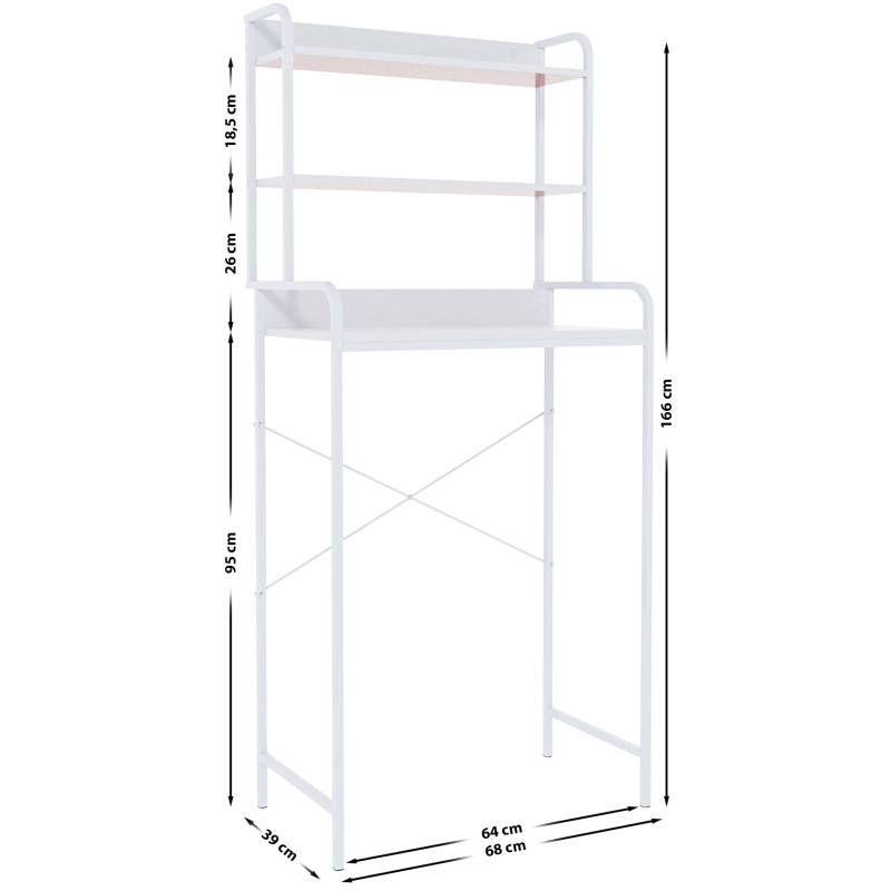 Mueble para lavadora Darby con estantes Blanco