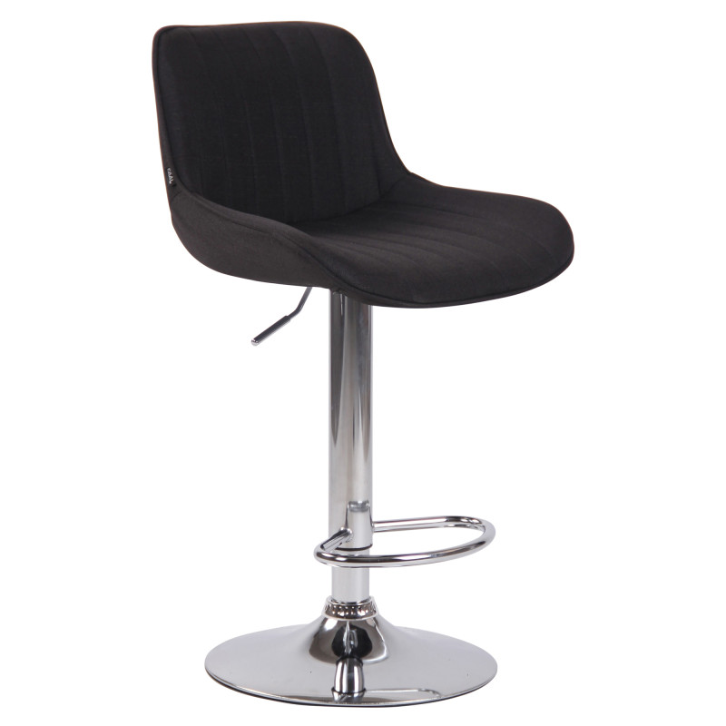 Tabouret de bar Lentini, tissu, chrome noir
