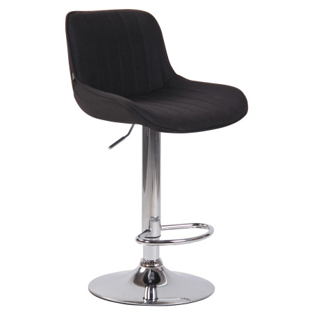 Tabouret de bar Lentini, tissu, chrome noir