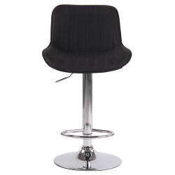 Tabouret de bar Lentini, tissu, chrome noir