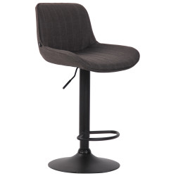 Tabouret de bar Lentini, tissu noir/gris foncé
