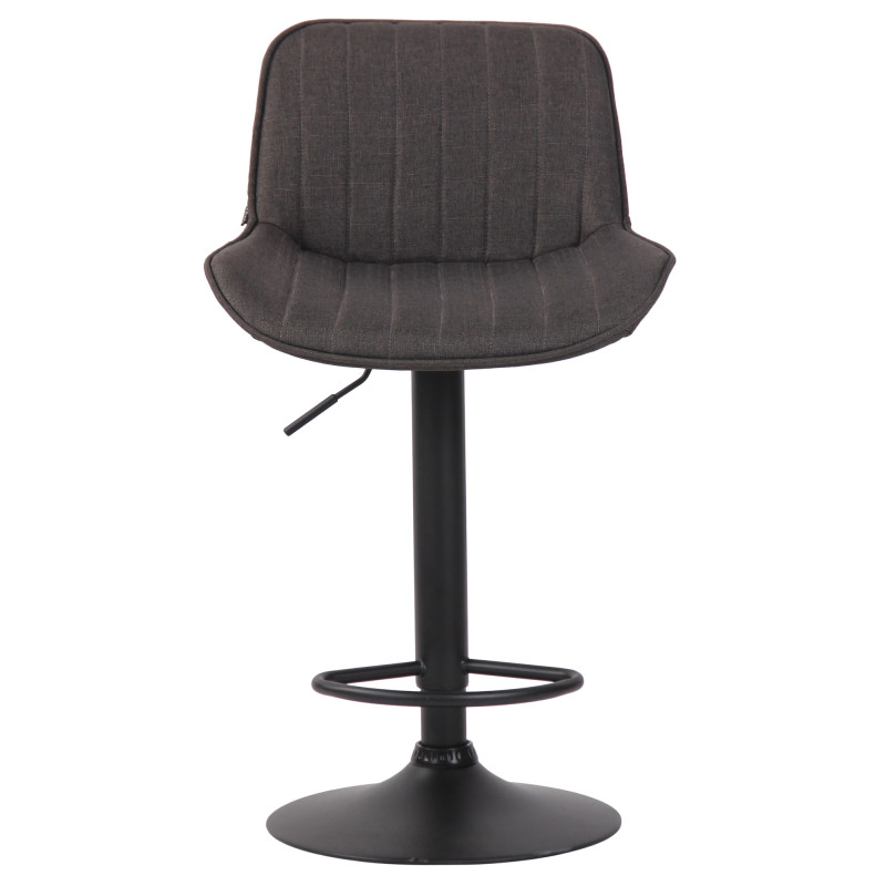 Tabouret de bar Lentini, tissu noir gris foncé