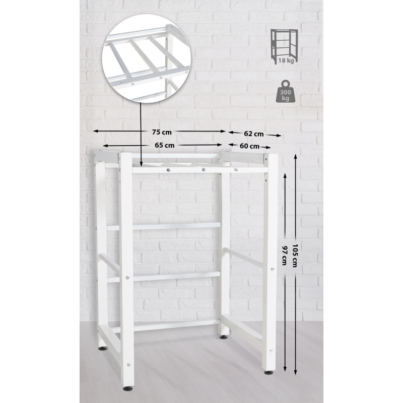 Étagère pour machine à laver Médine blanc