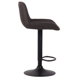 Tabouret de bar Lentini, tissu noir gris foncé