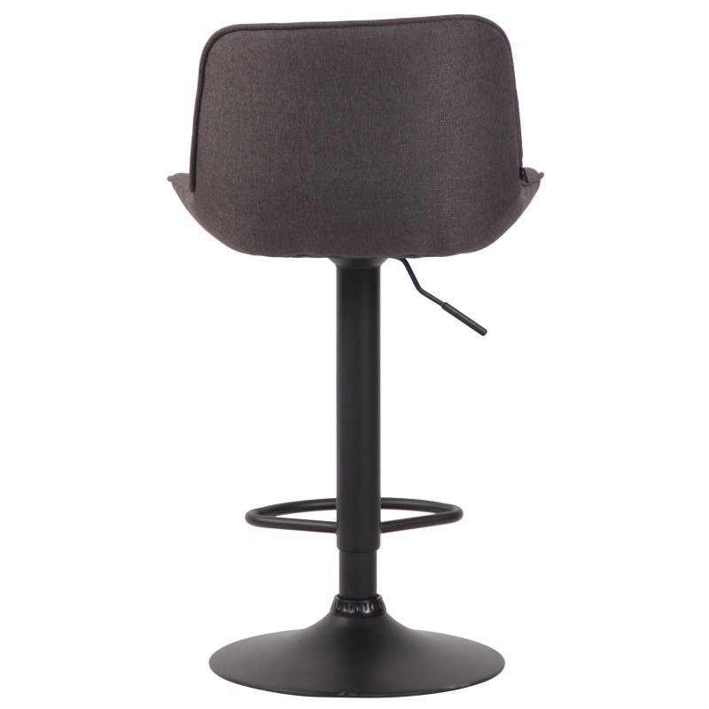 Tabouret de bar Lentini, tissu noir gris foncé