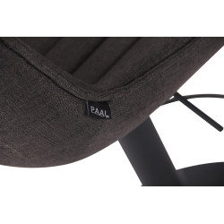 Tabouret de bar Lentini, tissu noir/gris foncé