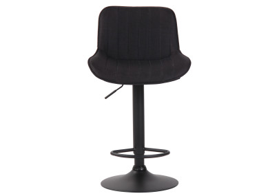 Tabouret de bar Lentini, tissu noir
