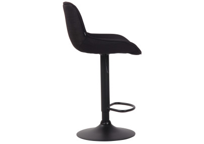 Tabouret de bar Lentini, tissu noir