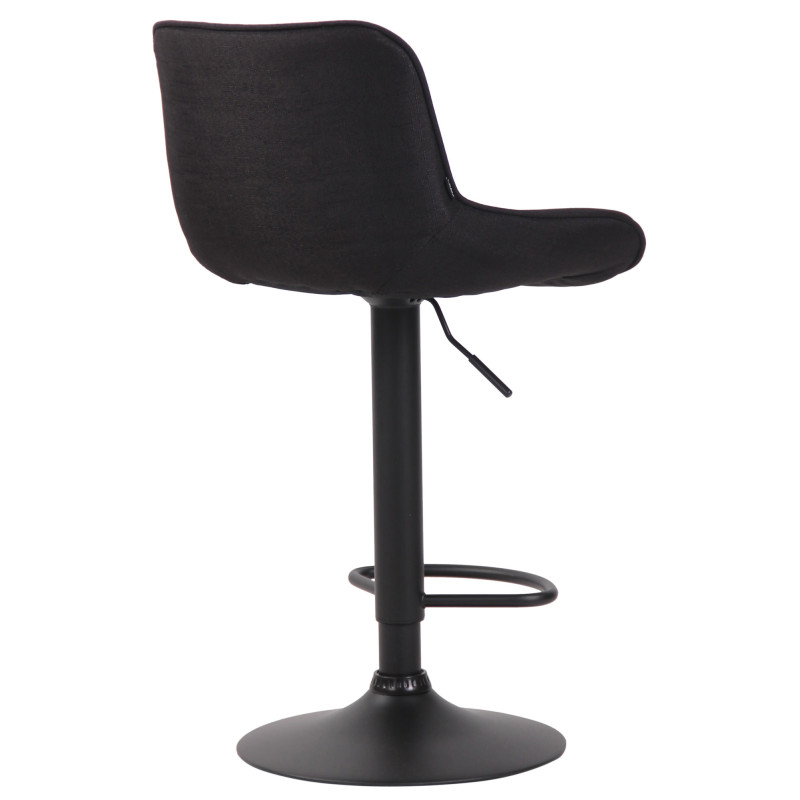 Tabouret de bar Lentini, tissu noir