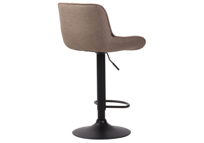 Tabouret de bar Lentini, tissu taupe noir