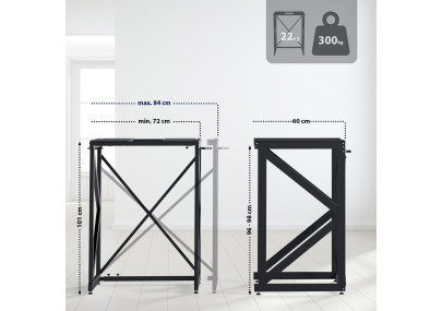 Étagère pour machine à laver Caleb, noire