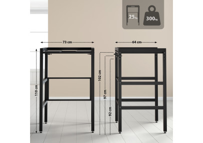 Étagère pour machine à laver Gannet noire