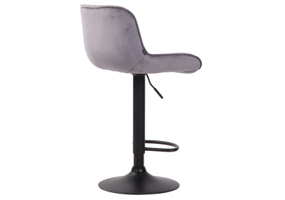 Tabouret de bar Lentini, velours, noir/gris foncé