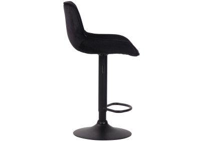 Tabouret de bar Lentini velours noir noir