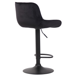 Tabouret de bar Lentini en velours noir noir