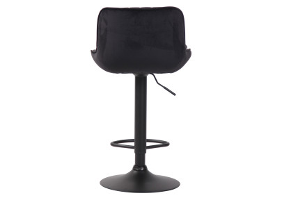 Tabouret de bar Lentini velours noir noir