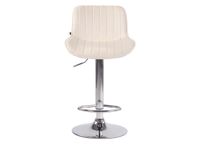 Tabouret de bar Lentini en velours, chrome et crème