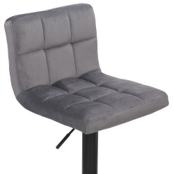 Lot de 2 tabourets de bar Feni en velours gris