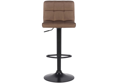 Ensemble de 2 tabourets de bar Feni en velours marron