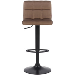 Ensemble de 2 tabourets de bar Feni en velours brun