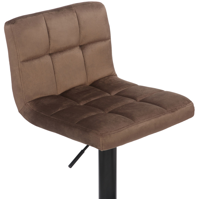 Ensemble de 2 tabourets de bar Feni en velours marron