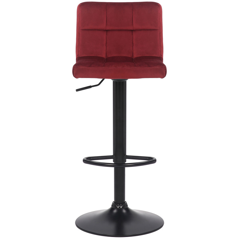 Lot de 2 tabourets de bar Feni en velours rouge