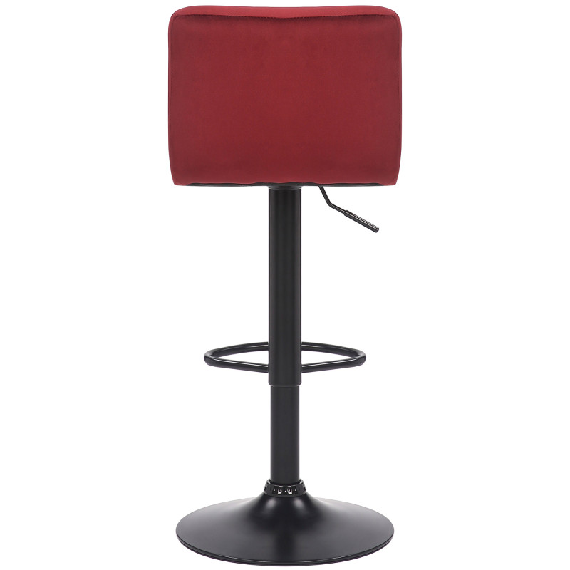 Lot de 2 tabourets de bar Feni en velours rouge