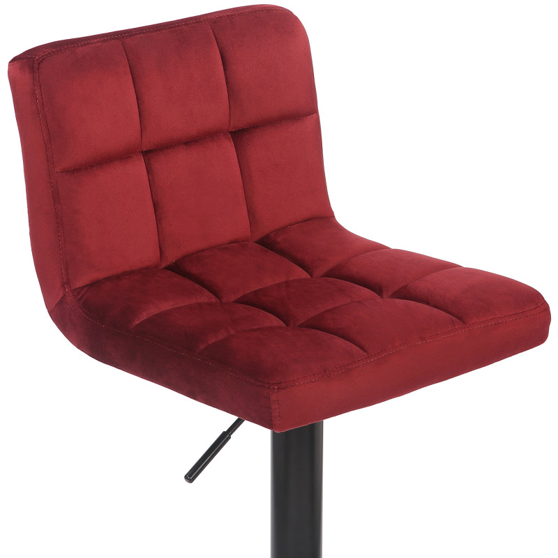 Ensemble de 2 tabourets de bar Feni en velours rouge