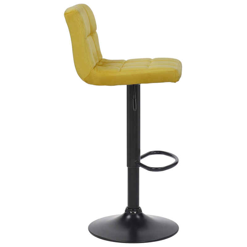 Ensemble de 2 tabourets de bar Feni en velours jaune