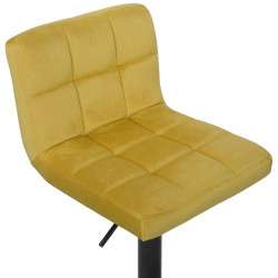 Ensemble de 2 tabourets de bar Feni en velours jaune