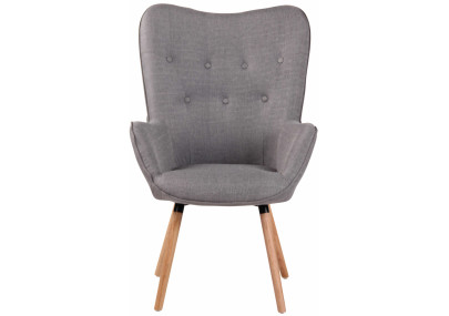 Chaise longue Ashford en tissu gris naturel