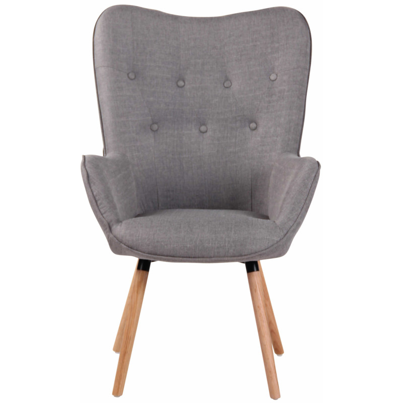 Chaise longue Ashford en tissu gris naturel