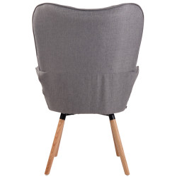 Sillón Nórdico Ashford Tapizado En Tela Gris,Natural