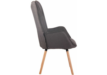 Poltrona lounge Ashford in tessuto grigio scuro,natura