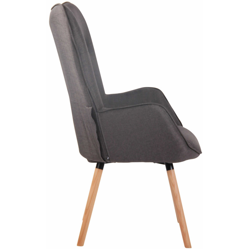 Chaise longue Ashford en tissu naturel gris foncé