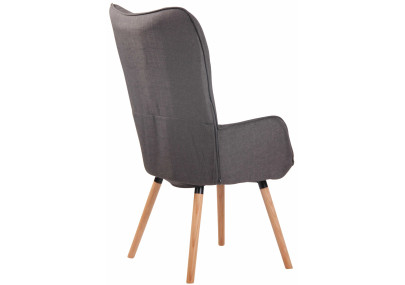 Poltrona lounge Ashford in tessuto grigio scuro,natura