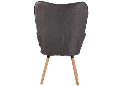 Sillón Nórdico Ashford Tapizado En Tela Gris oscuro,Natural